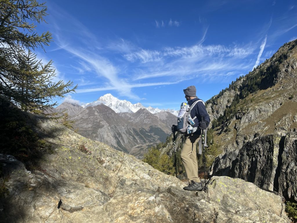 Virée Verticale, Val d'Aoste avec bébé, vue Mont Blanc